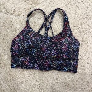 Lululemon Athletica Vibrant Floral Patterned Energy Long Line Spirts Bra size 6
